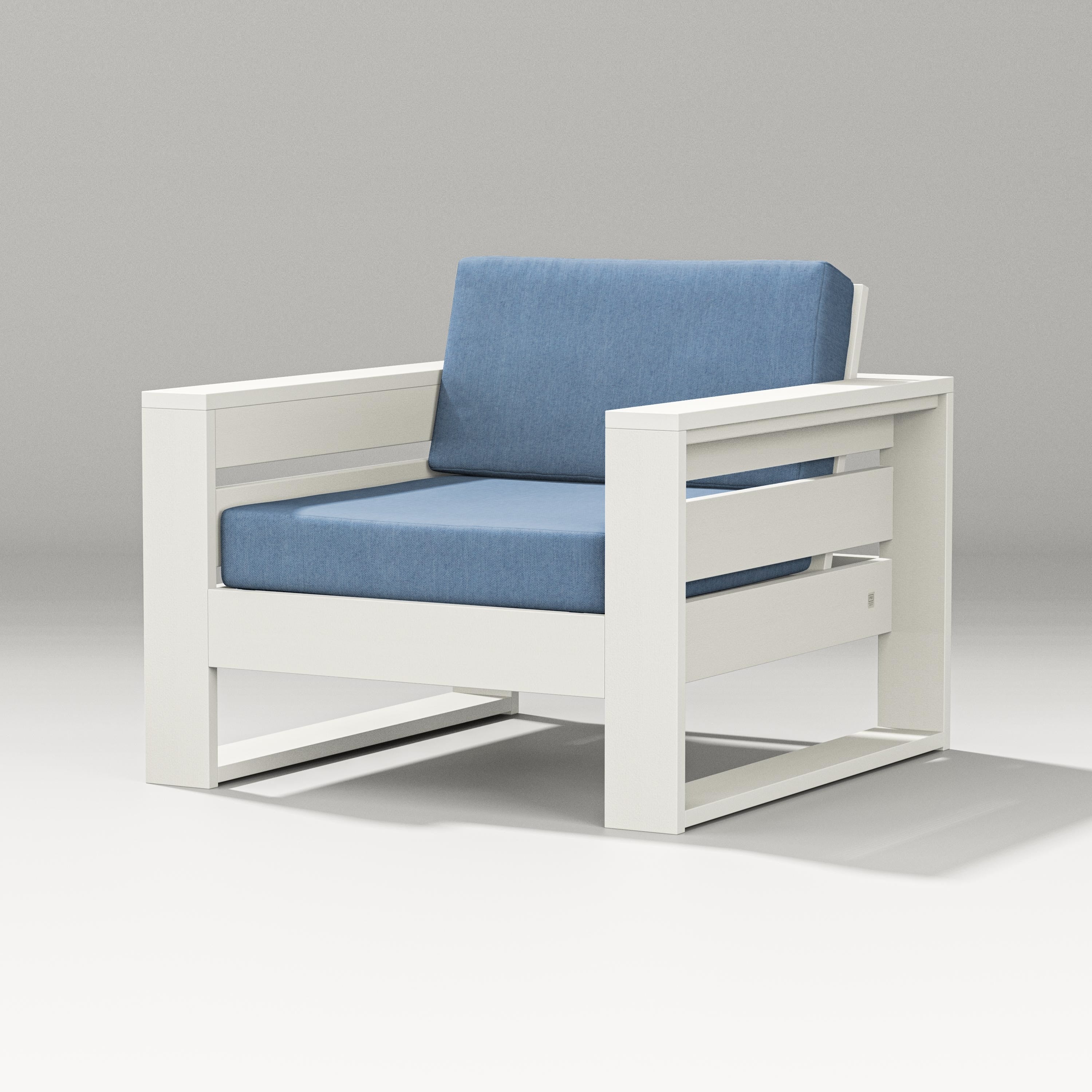 PW Designer Series Latitude Lounge Chair in Vintage White / Sky Blue