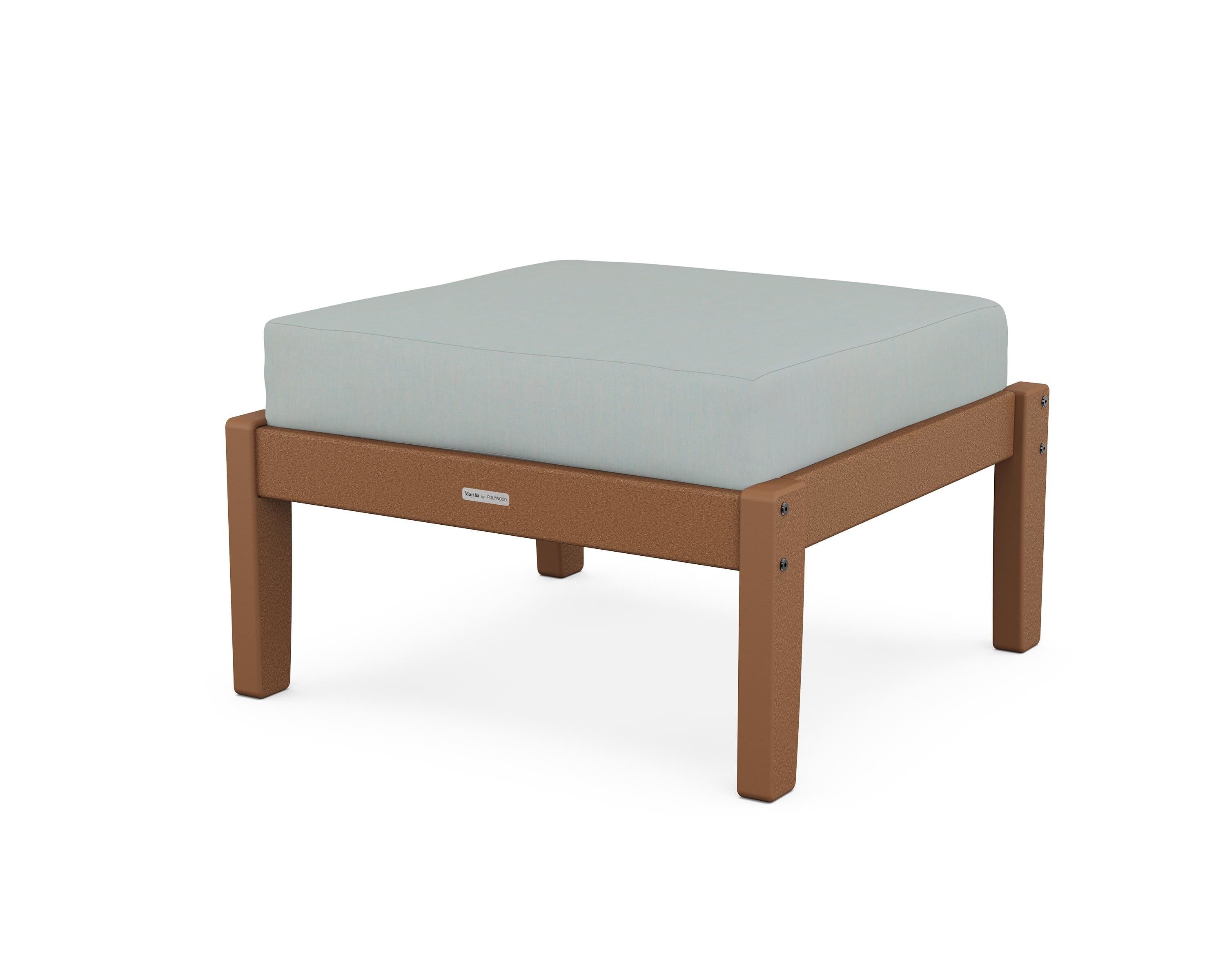 Martha Stewart by POLYWOOD® Chinoiserie Deep Seating Ottoman in Teak / Spa