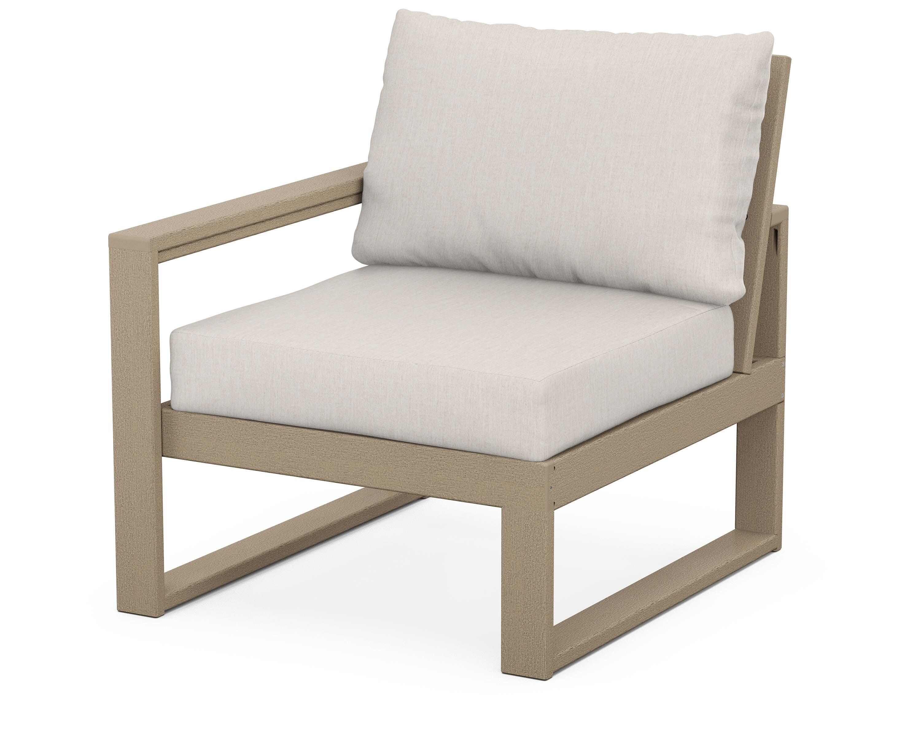 POLYWOOD® EDGE Modular Left Arm Chair in Vintage Sahara / Cast Ash