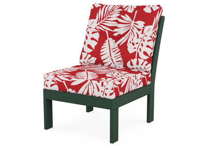 POLYWOOD® Vineyard Modular Armless Chair in Green / Leaf Crimson