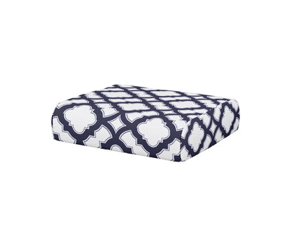 POLYWOOD® Club Ottoman Cushion in Trellis Navy