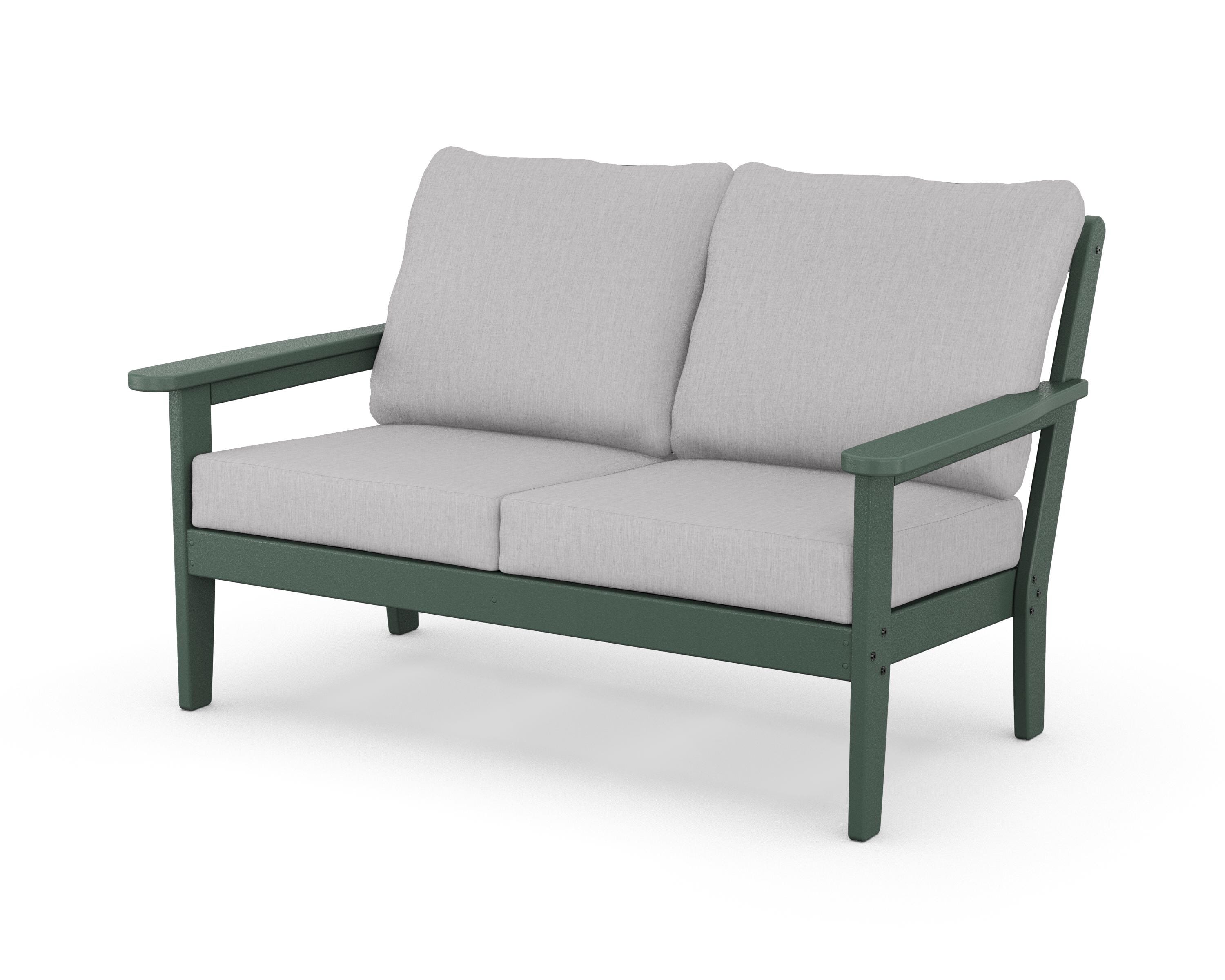 Country Living Cottage Deep Seating Loveseat in Green / Granite