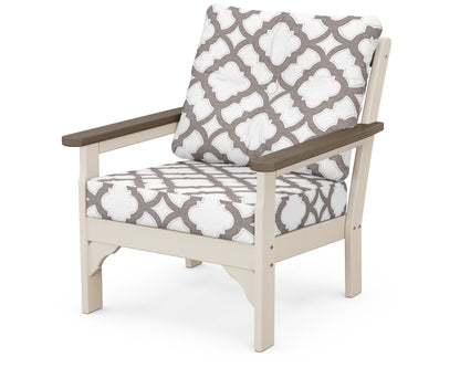 POLYWOOD® Vineyard Deep Seating Chair in Sand / Kona / Trellis Grey Mist