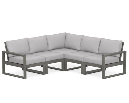 POLYWOOD® EDGE 5-Piece Modular Deep Seating Set in Slate Grey / Granite