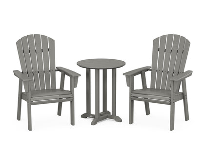 POLYWOOD® Nautical Adirondack 3-Piece Round Bistro Dining Set in Slate Grey