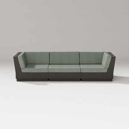 PW Designer Series Elevate Sofa Sectional in Vintage Coffee / Cast Sage
