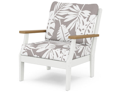 POLYWOOD® Braxton Deep Seating Chair in White / Natural / Leaf Grey Mist