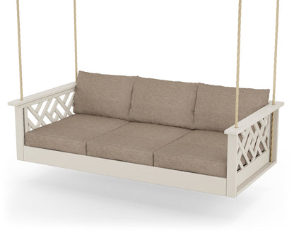 POLYWOOD® Chippendale Daybed Swing in Sand / Spiced Burlap
