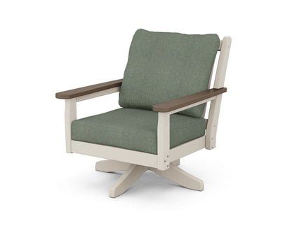 POLYWOOD® Chippendale Deep Seating Swivel Chair in Sand / Kona / Cast Sage