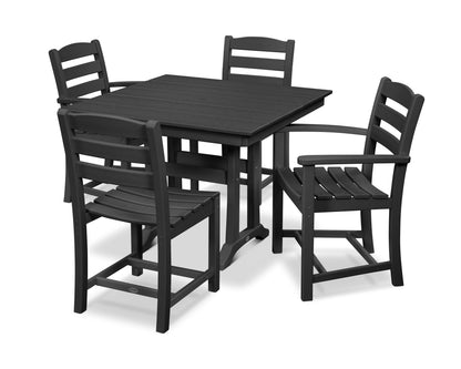 POLYWOOD® La Casa Café 5-Piece Farmhouse Dining Set with Trestle Legs in Black