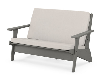POLYWOOD® Riviera Modern Lounge Loveseat in Slate Grey / Cast Ash