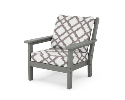 POLYWOOD® Chippendale Deep Seating Chair in Slate Grey / Trellis Grey Mist