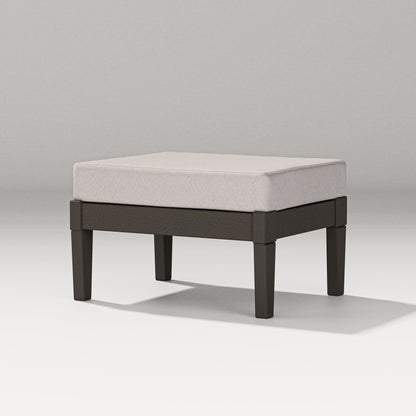 PW Designer Series Estate Lounge Ottoman in Vintage Coffee / Dune Burlap