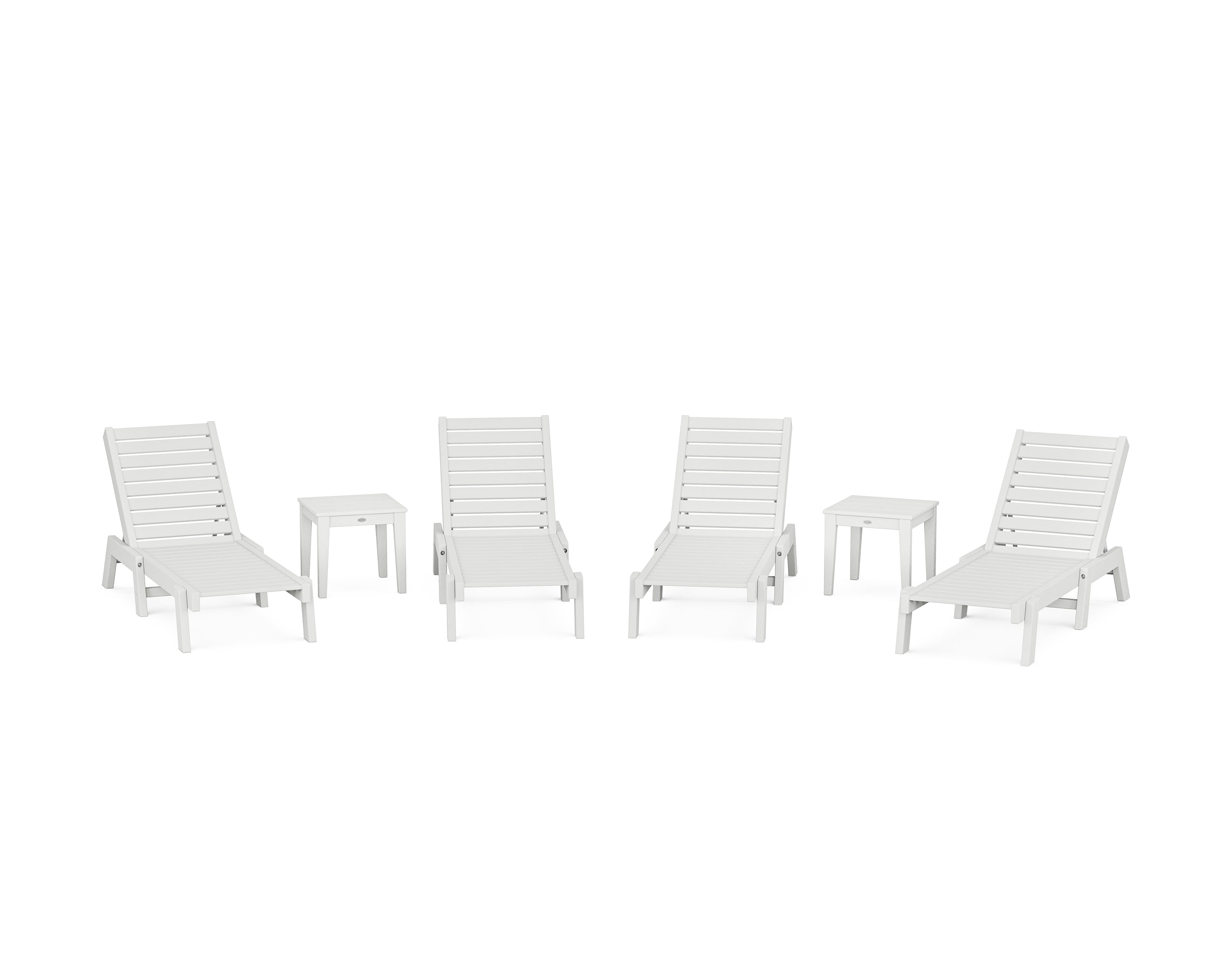 POLYWOOD® Captain Chaise 6-Piece Set in White