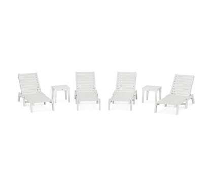 POLYWOOD® Captain Chaise 6-Piece Set in White