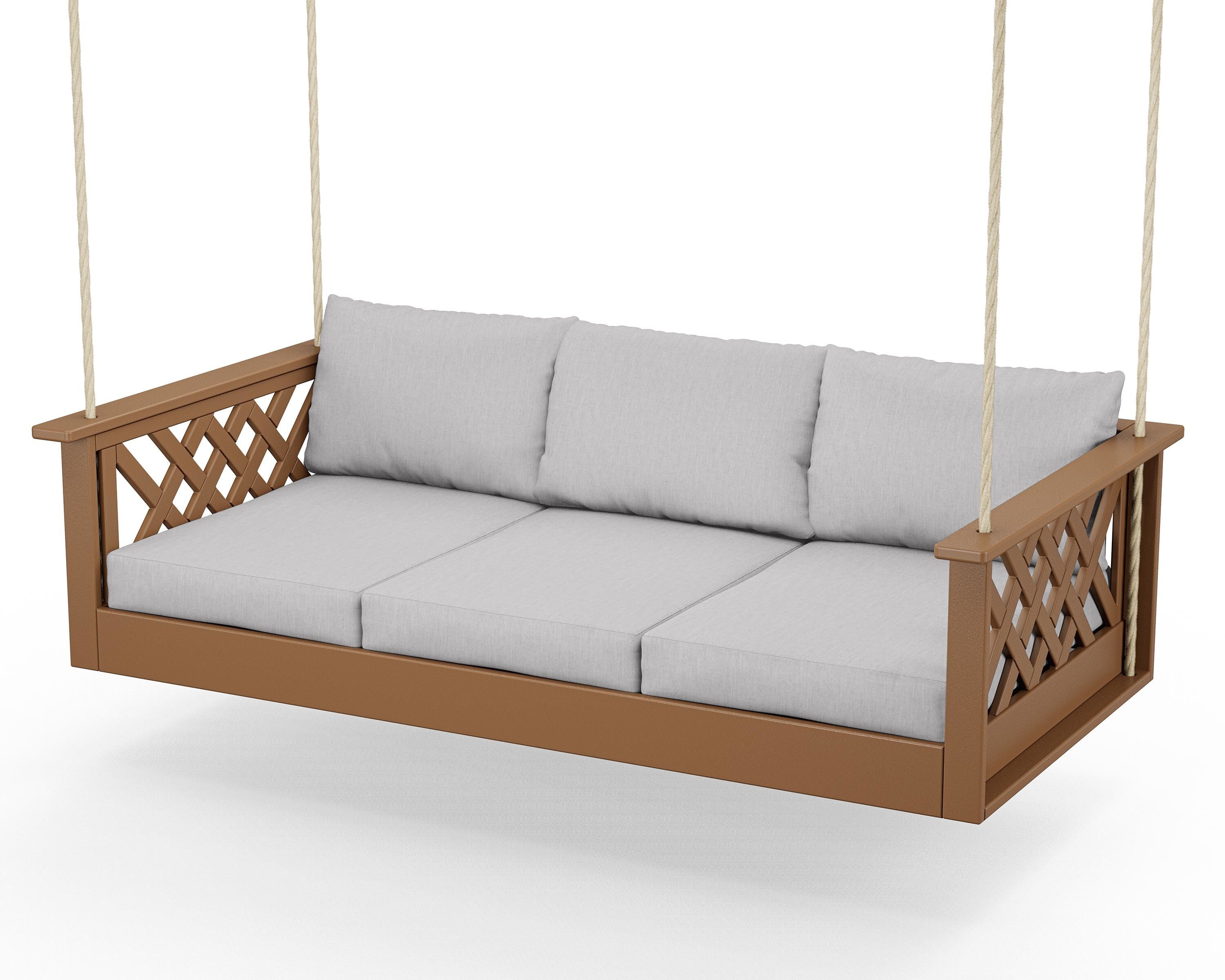 Country Living Wovendale Daybed Swing in Teak / Granite