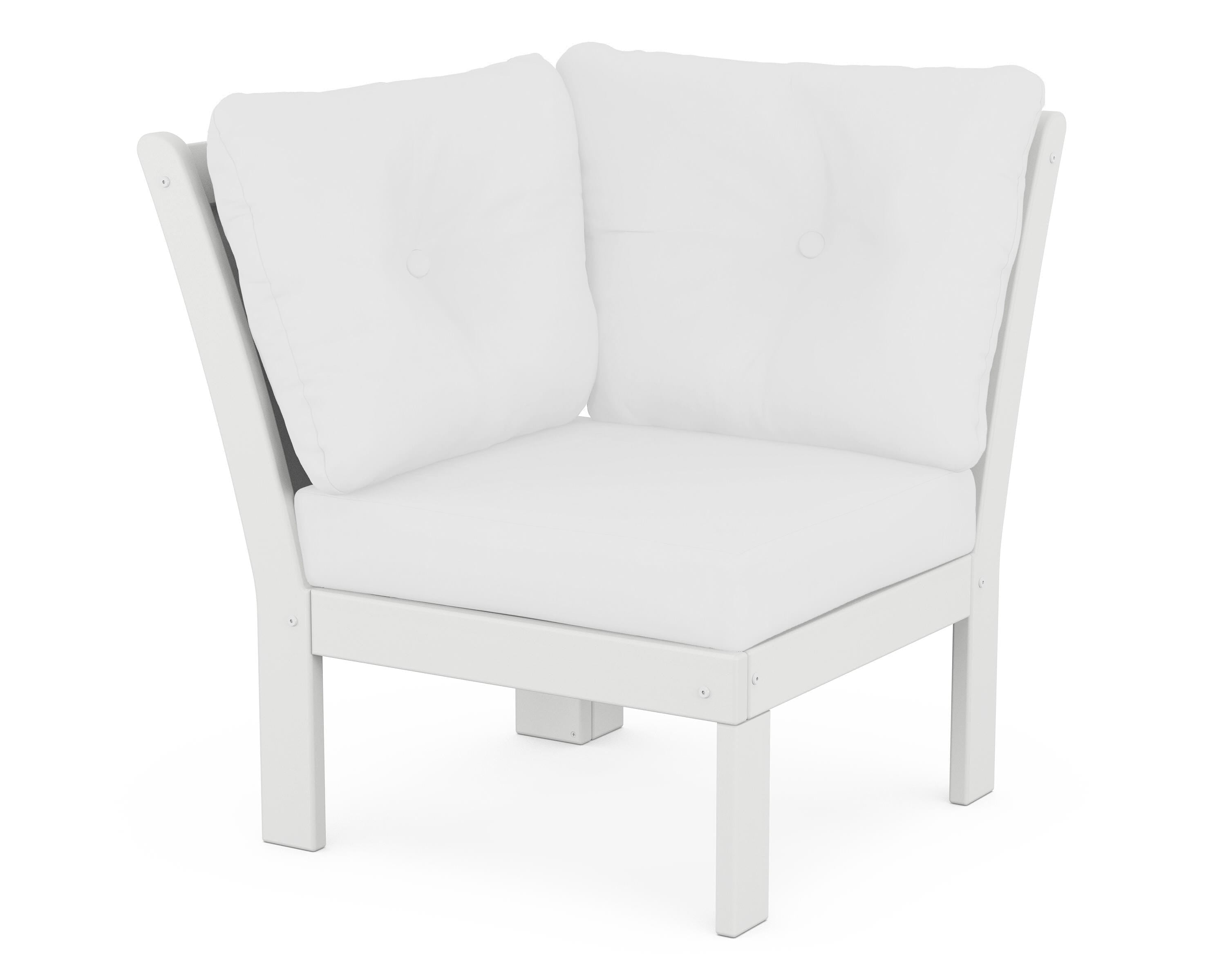 POLYWOOD® Vineyard Modular Corner Chair in White / Natural