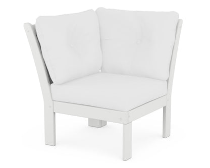 POLYWOOD® Vineyard Modular Corner Chair in White / Natural