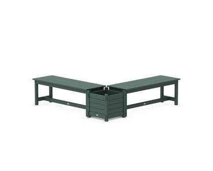 POLYWOOD® 48" Nautical L- Shaped Planter Bench Set in Green