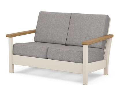 POLYWOOD® Harbour Deep Seating Loveseat in Sand / Natural / Grey Mist