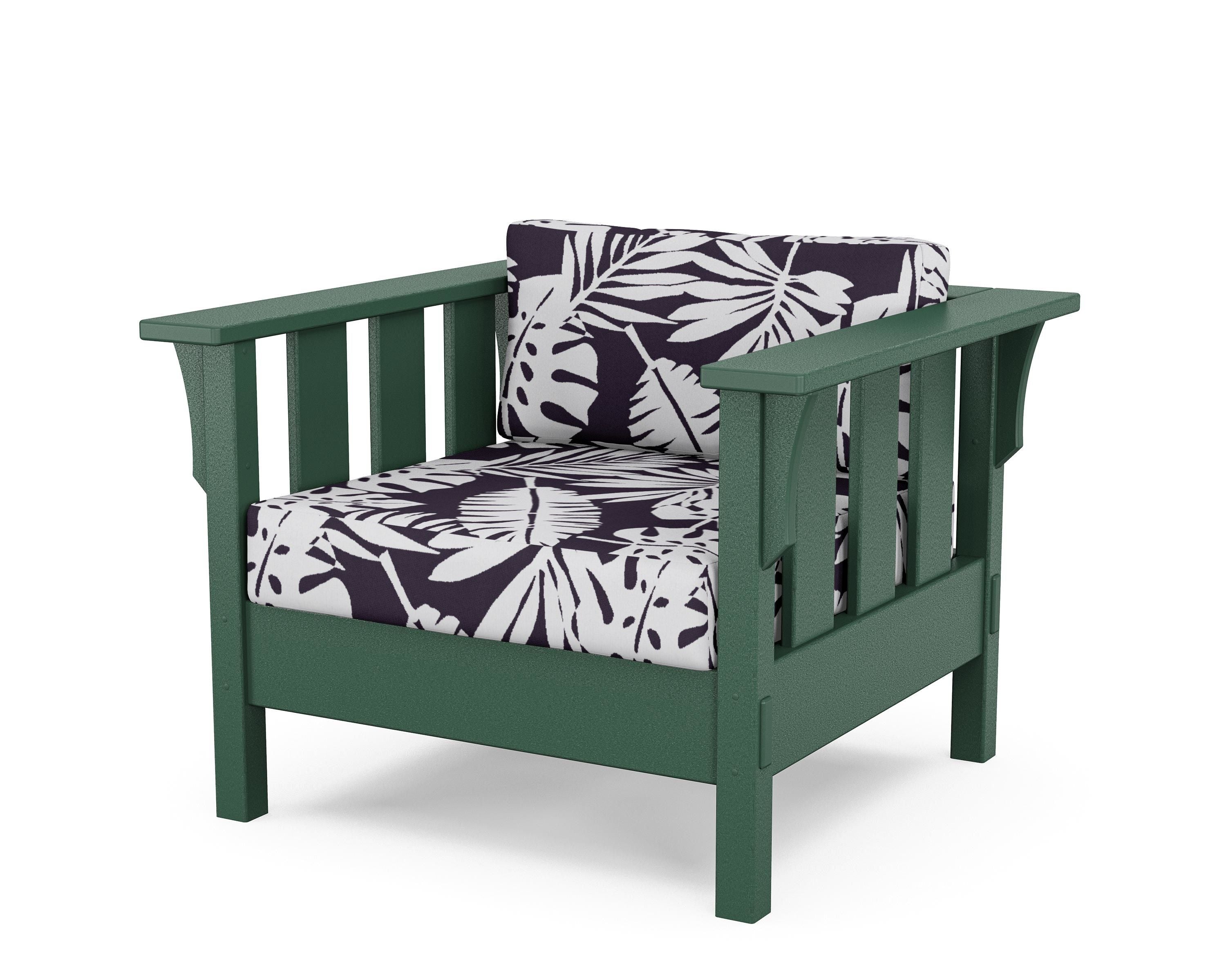 Martha Stewart by POLYWOOD® Acadia Deep Seating Chair in Green / Leaf Navy