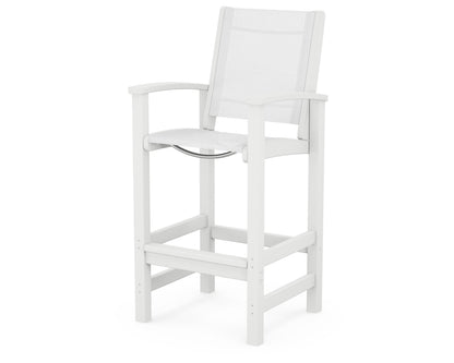 POLYWOOD® Coastal Bar Chair in White / White Sling