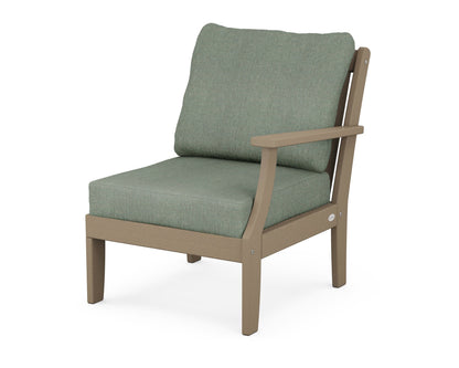 POLYWOOD® Braxton Modular Right Arm Chair in Vintage Sahara / Cast Sage