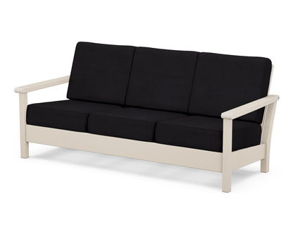 POLYWOOD® Harbour Deep Seating Sofa in Sand / Midnight Linen