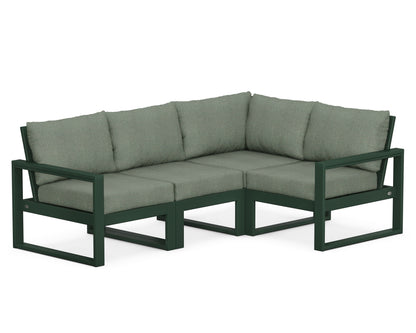 POLYWOOD® EDGE 4-Piece Modular Deep Seating Set in Green / Cast Sage