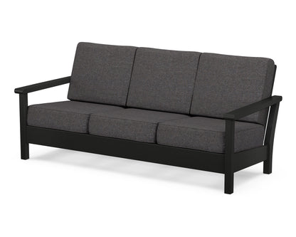 POLYWOOD® Harbour Deep Seating Sofa in Black / Ash Charcoal