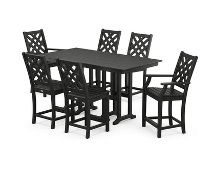Country Living Wovendale 7-Piece Farmhouse Counter Set in Black