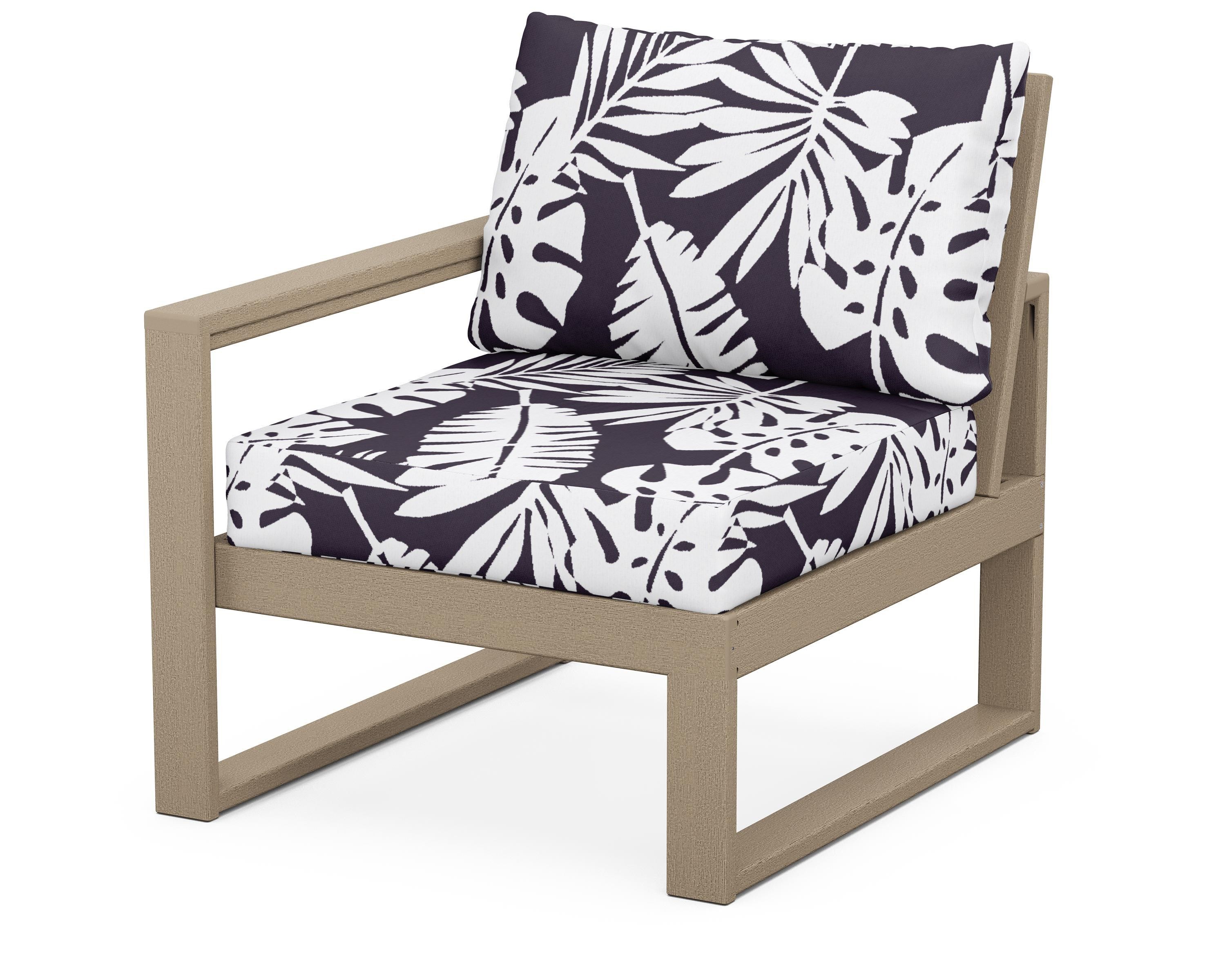 POLYWOOD® EDGE Modular Left Arm Chair in Vintage Sahara / Leaf Navy
