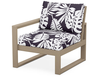 POLYWOOD® EDGE Modular Left Arm Chair in Vintage Sahara / Leaf Navy