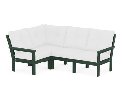 POLYWOOD® Vineyard 4-Piece Sectional in Green / Natural