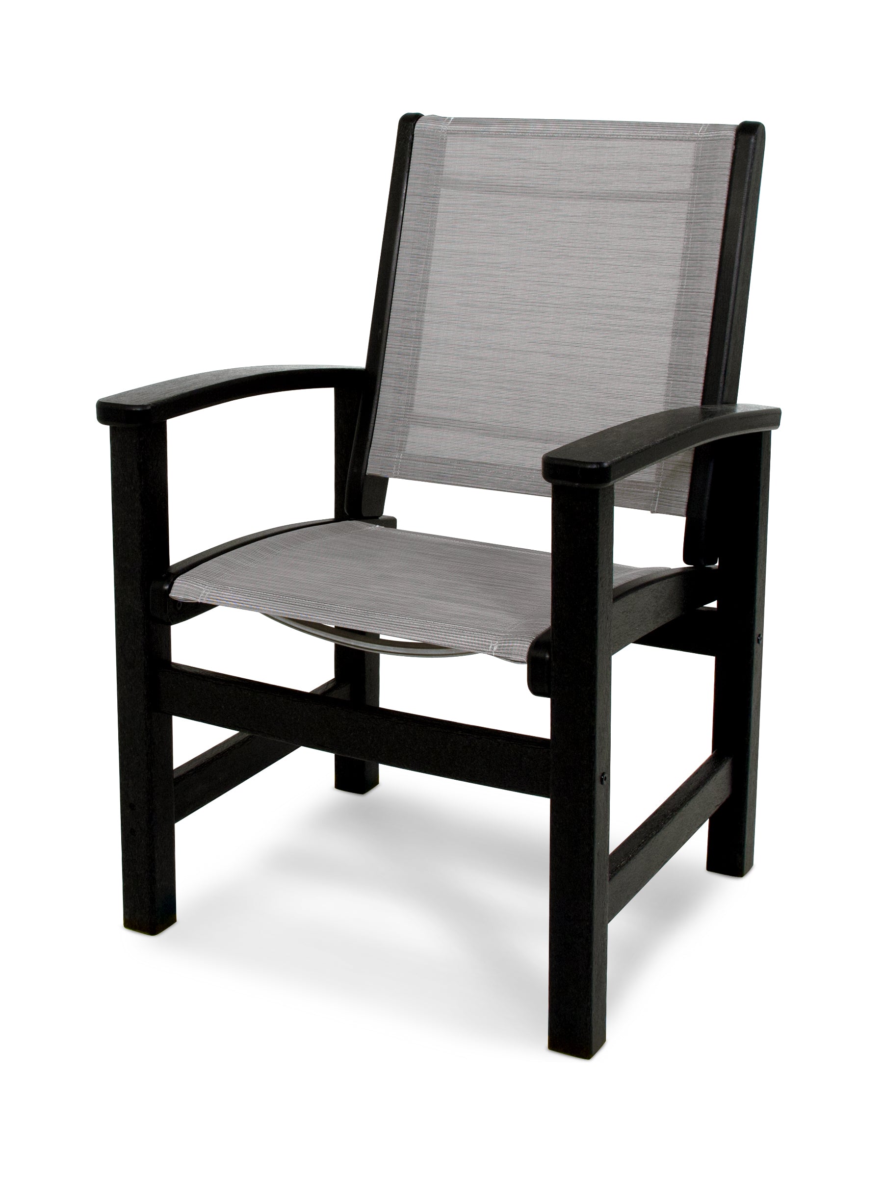 POLYWOOD® Coastal Dining Chair in Black / Metallic Sling