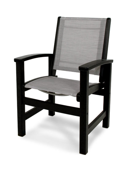 POLYWOOD® Coastal Dining Chair in Black / Metallic Sling