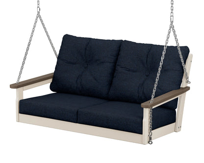 POLYWOOD® Vineyard Deep Seating Swing in Sand / Kona / Marine Indigo