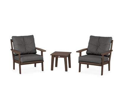 POLYWOOD® Prairie 3-Piece Deep Seating Set in Mahogany / Spectrum Carbon