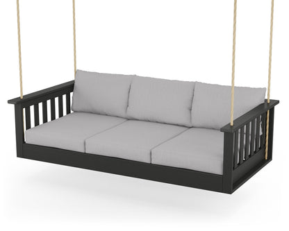 POLYWOOD® Vineyard Daybed Swing in Black / Granite