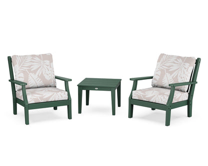 Country Living Wovendale 3-Piece Deep Seating Set in Green / Leaf Dune Burlap