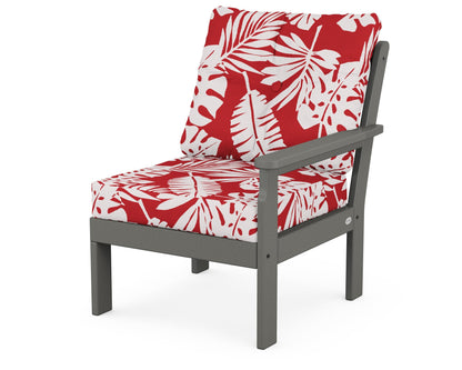 POLYWOOD® Vineyard Modular Right Arm Chair in Slate Grey / Leaf Crimson