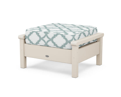 POLYWOOD® Harbour Deep Seating Ottoman in Sand / Trellis Glacier Spa