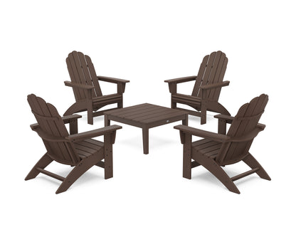 POLYWOOD® 5-Piece Vineyard Grand Adirondack Chair Conversation Group in Mahogany