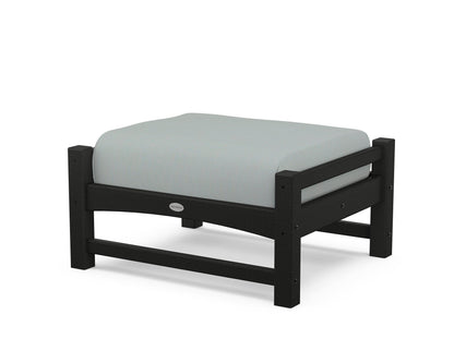 POLYWOOD® Club Ottoman in Black / Spa