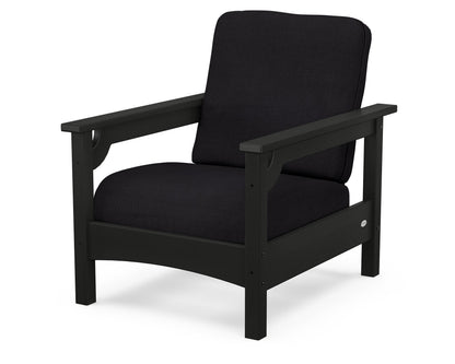 POLYWOOD® Club Chair in Black / Midnight Linen