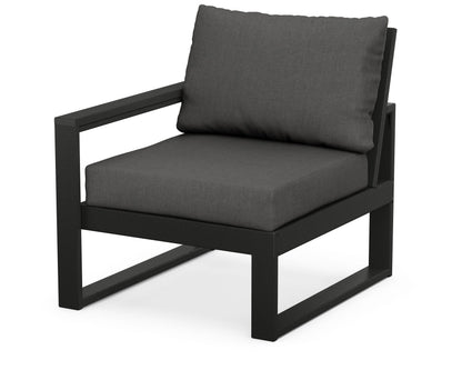 POLYWOOD® EDGE Modular Left Arm Chair in Black / Spectrum Carbon