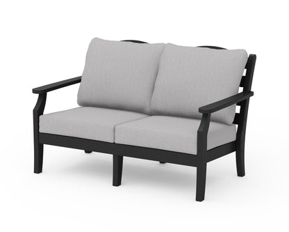 Draper James™ by  POLYWOOD® Savannah Deep Seating Loveseat in Black / Granite
