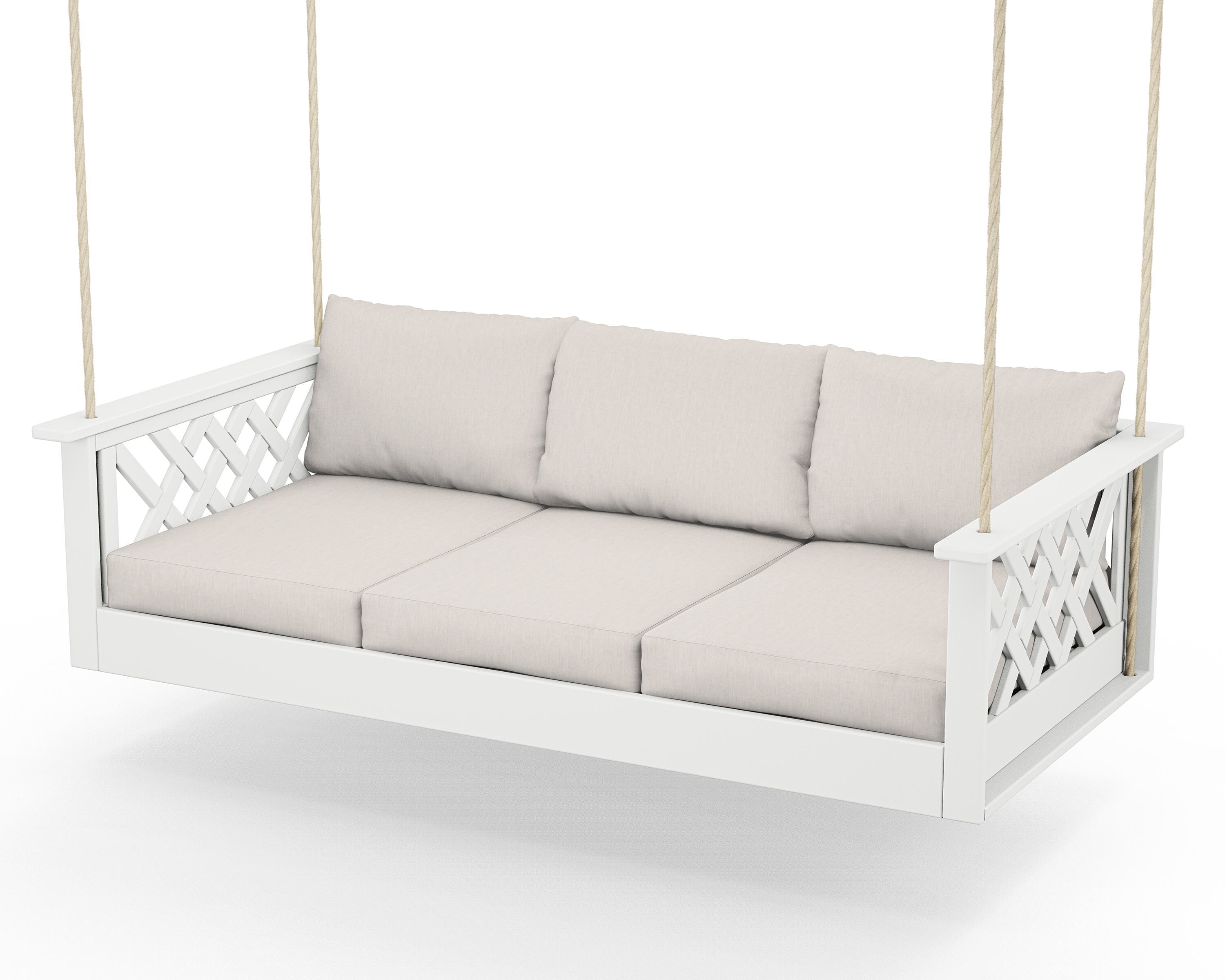 Country Living Wovendale Daybed Swing in White / Cast Ash