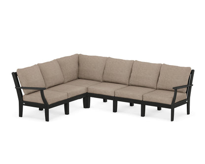 POLYWOOD® Braxton Modular 6-Piece Deep Seating Set in Black / Spiced Burlap