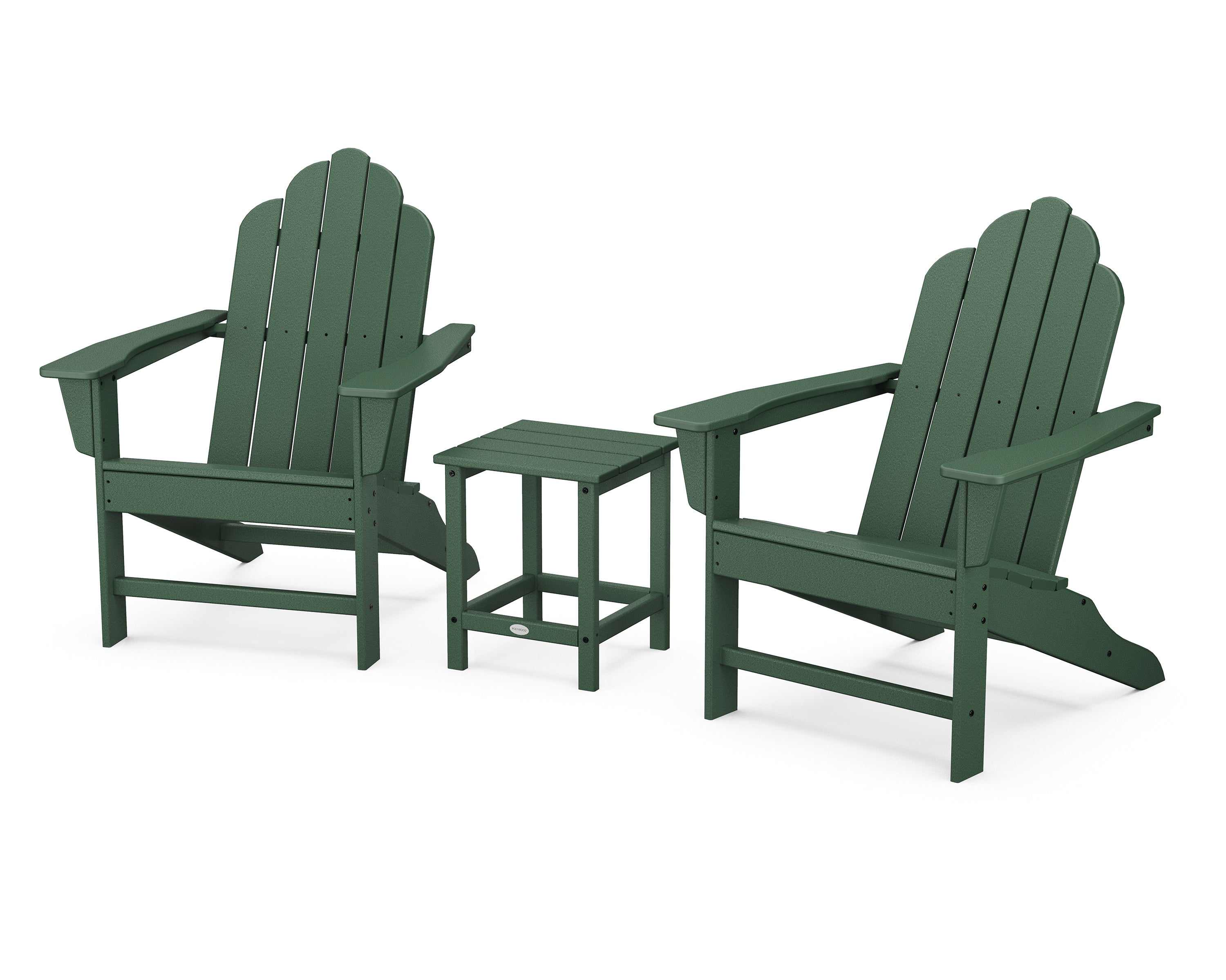 POLYWOOD® Long Island Adirondack 3-Piece Set in Green